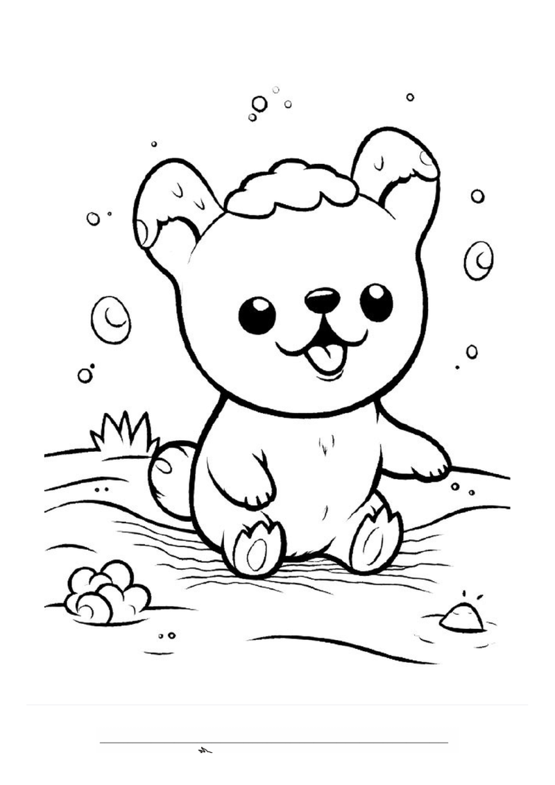 Kawaii hond Kleurplaat — gratis kleurplaat