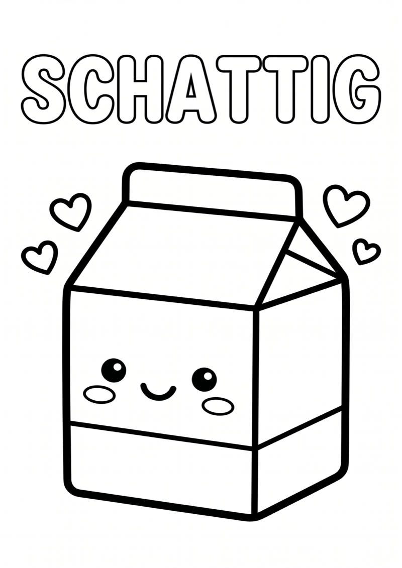 Kawaii Melkpak Kleurplaat — gratis kleurplaat