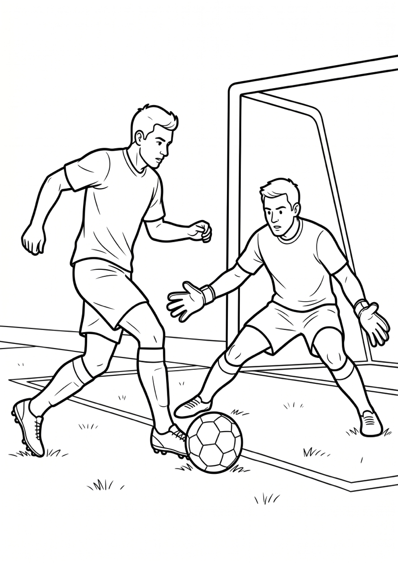 Keeper en Spits een op een Kleurplaat — gratis kleurplaat printen