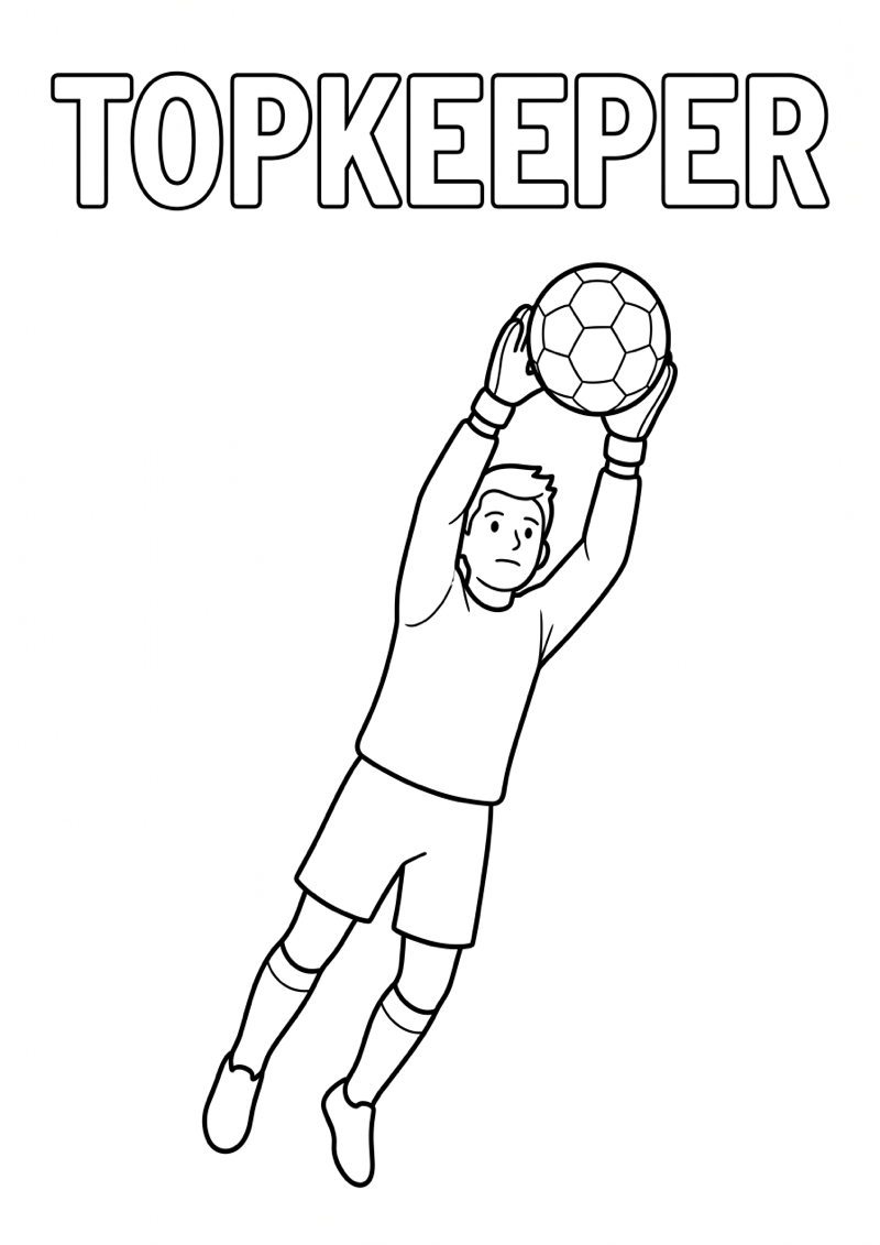 Keeper Pakt Bal Kleurplaat — gratis kleurplaat printen