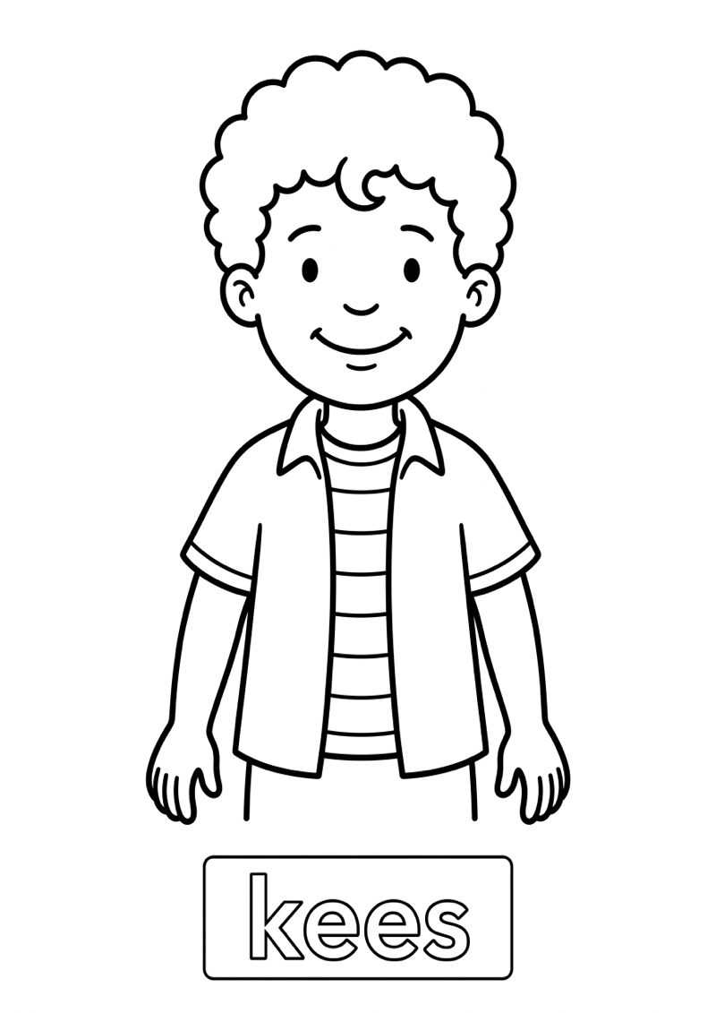 Kees Woordkaart Kleurplaat — gratis kleurplaat