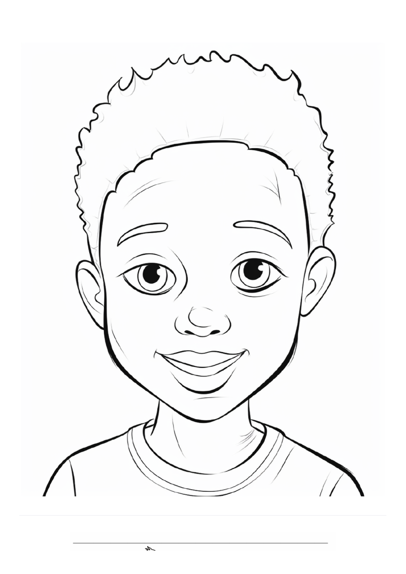 Kind Black 2 Kleurplaat — gratis kleurplaat