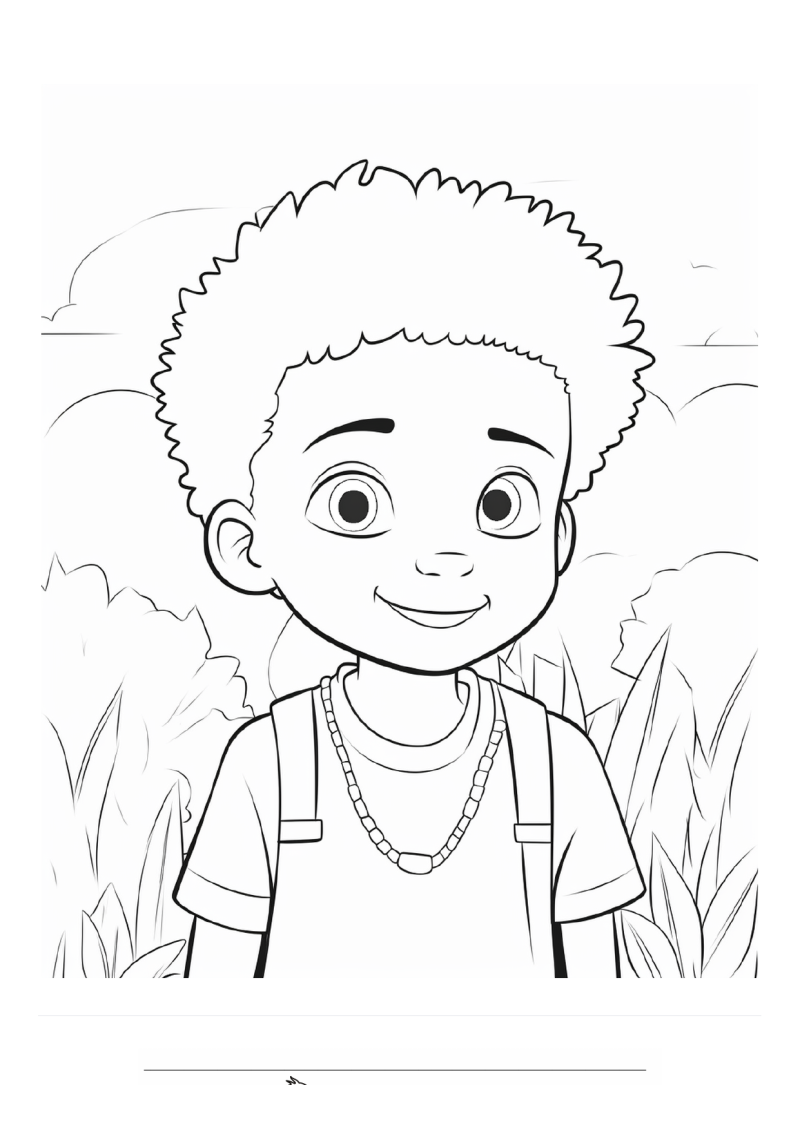 Kind Black 3 Kleurplaat — gratis kleurplaat