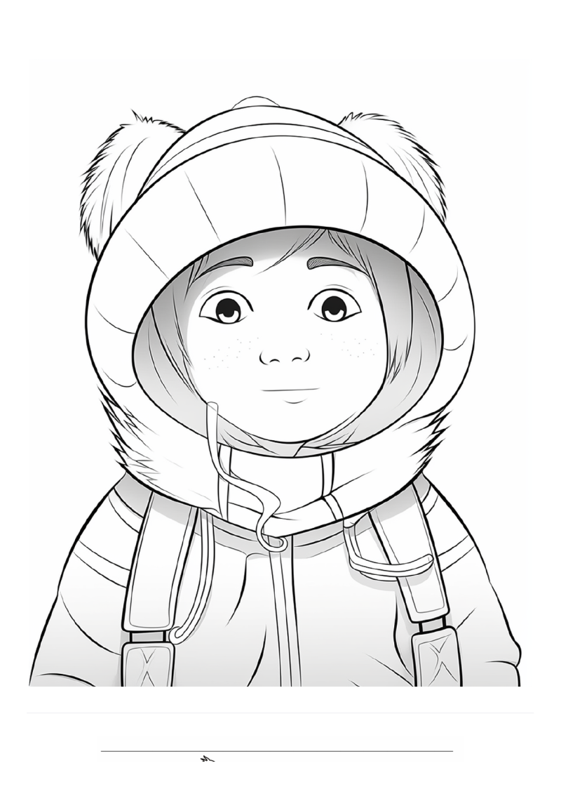 Kind Inuit 2 Kleurplaat — gratis kleurplaat