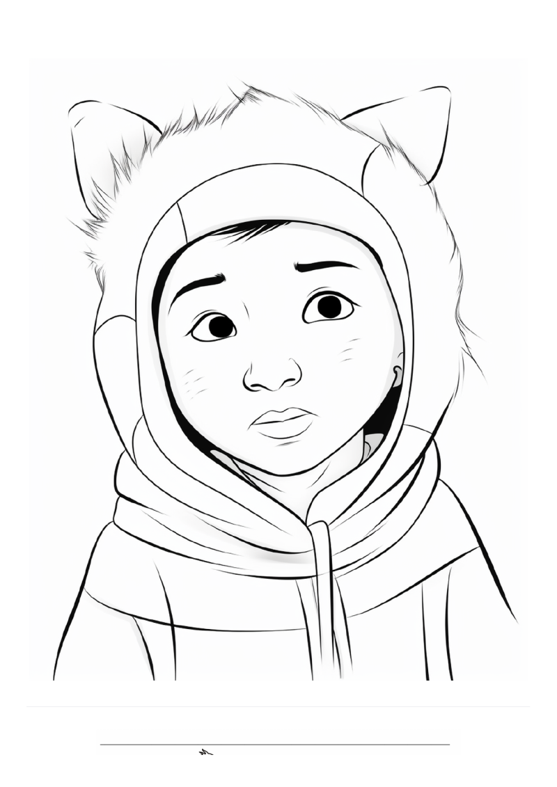 Kind Inuit 3 Kleurplaat — gratis kleurplaat
