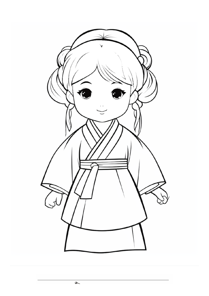 Kind Japanese 4 Kleurplaat — gratis kleurplaat