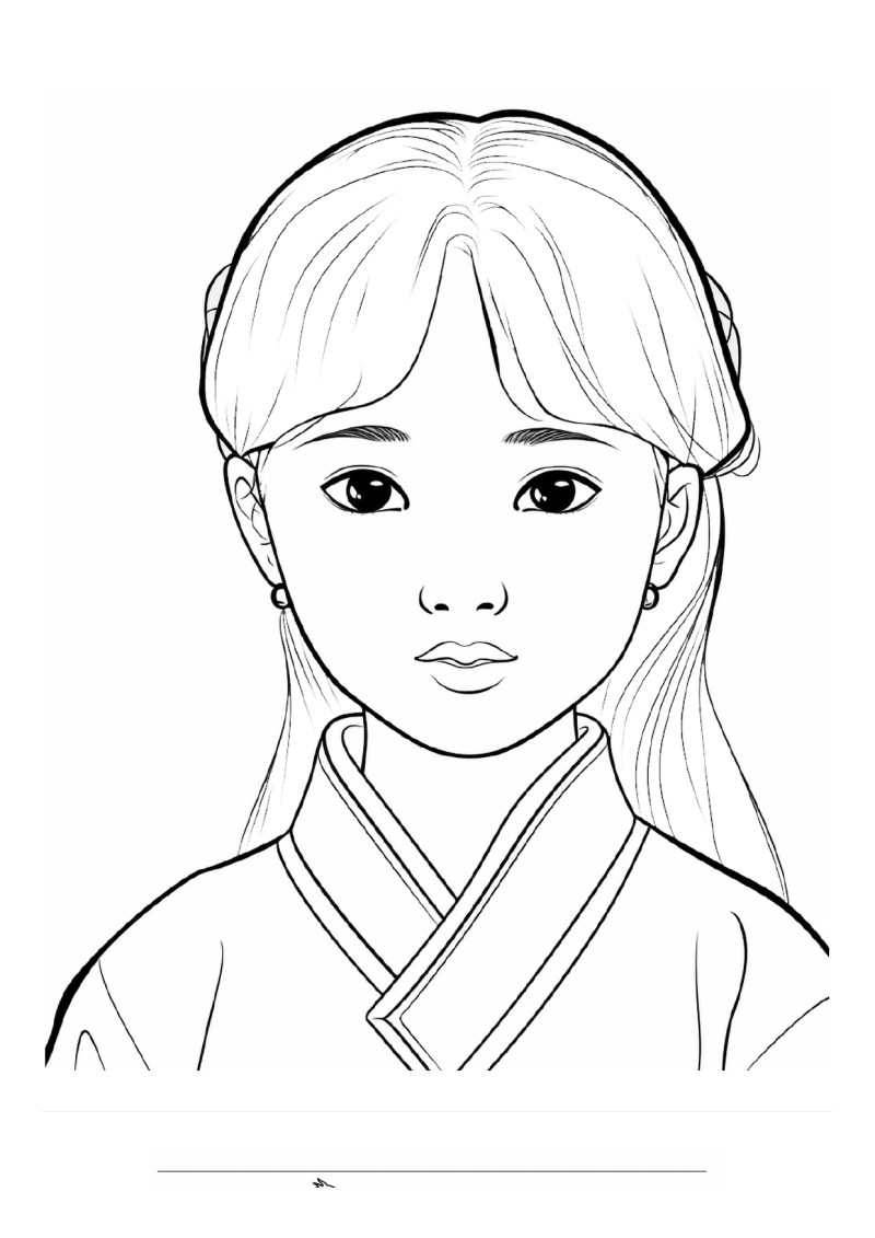 Kind Korean 1 Kleurplaat — gratis kleurplaat