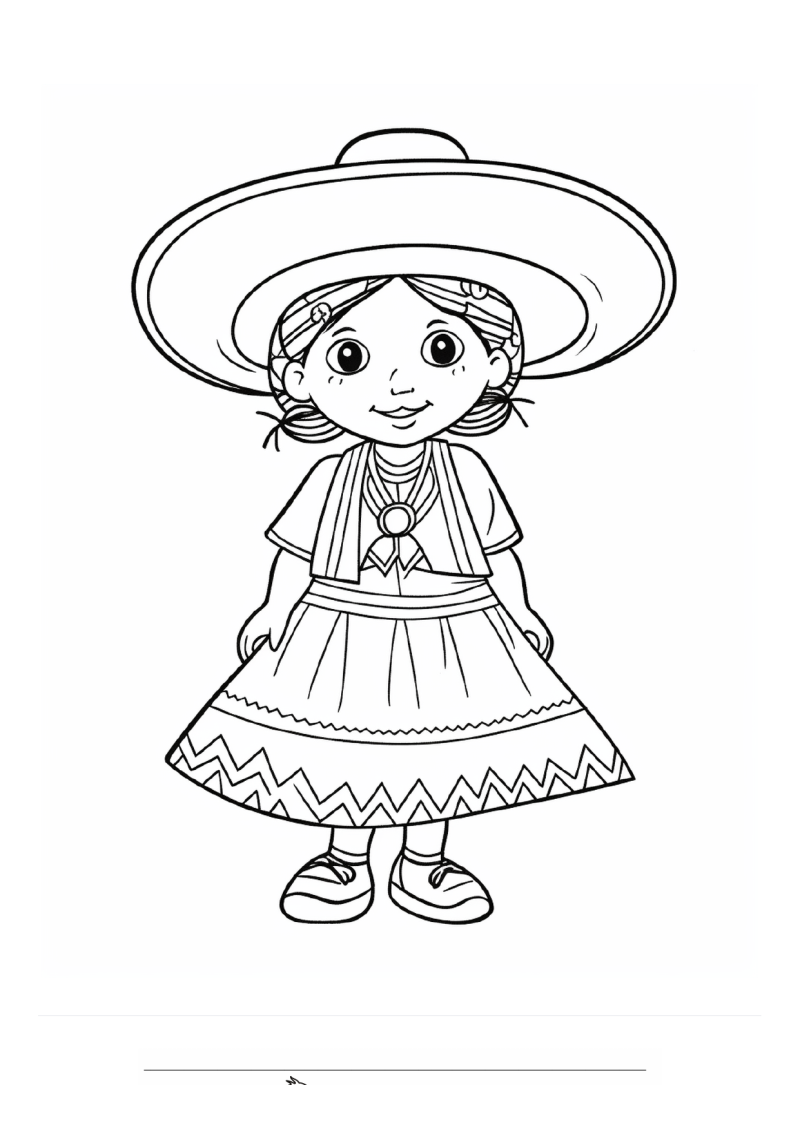 Kind Mexican 1 Kleurplaat — gratis kleurplaat