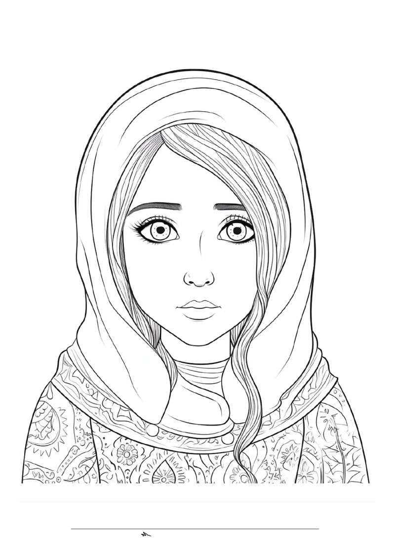 Kind Middle Eastern 1 Kleurplaat — gratis kleurplaat