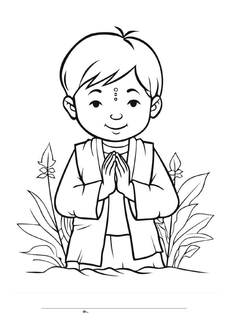Kind Se Asian 1 Kleurplaat — gratis kleurplaat