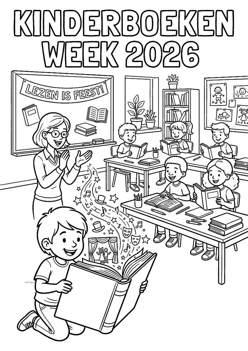 Kinderboekenweek 2026 kleurplaat