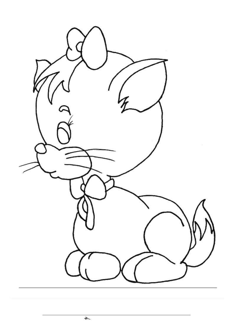Baby Kitten 1 Kleurplaat — gratis kleurplaat