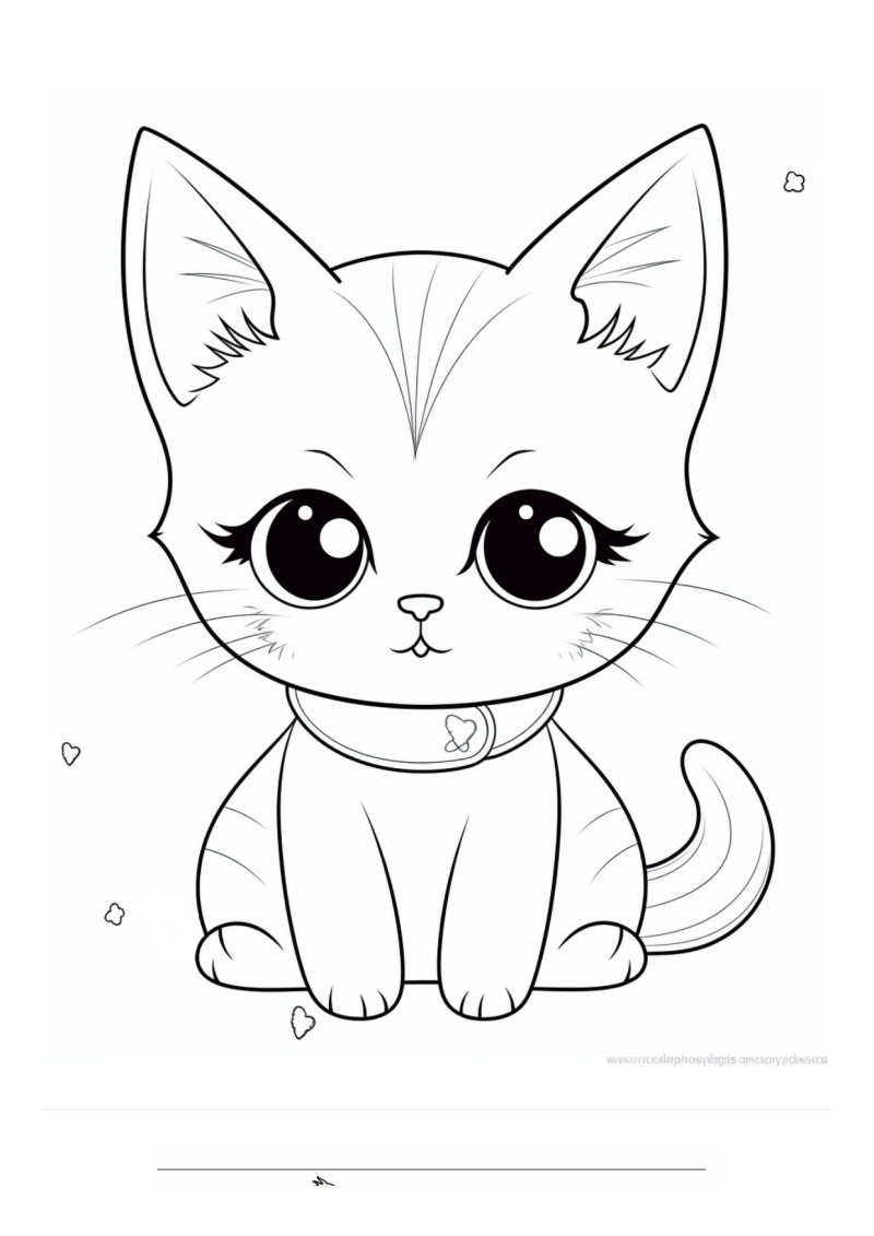 Kitten Halsbandje Kleurplaat — gratis kleurplaat printen