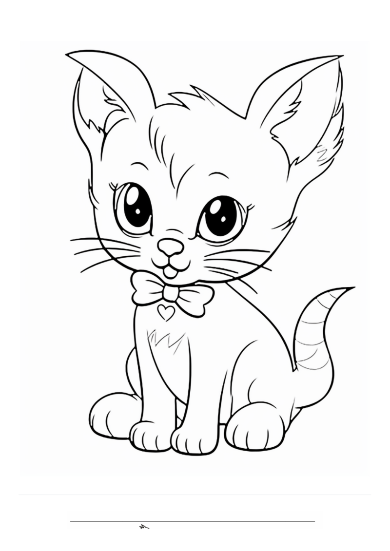 Kitten Hart Halsband Kleurplaat — gratis kleurplaat printen