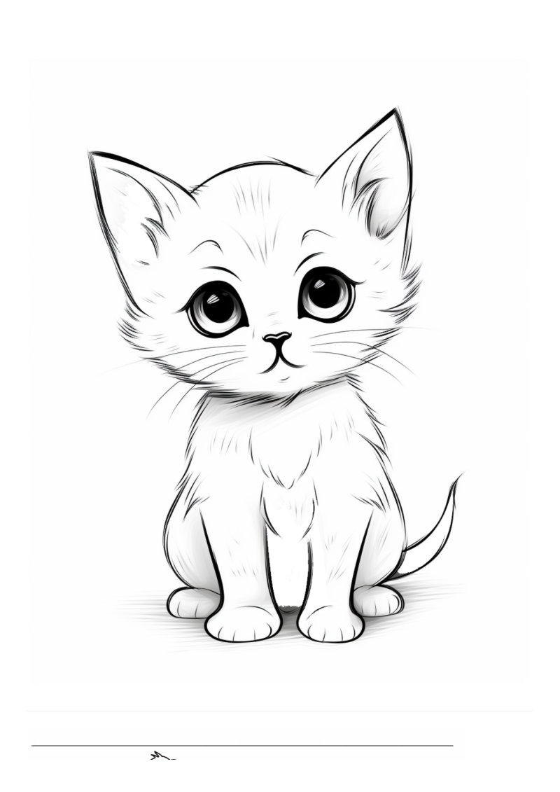 Baby Kitten Kleurplaat — gratis kleurplaat