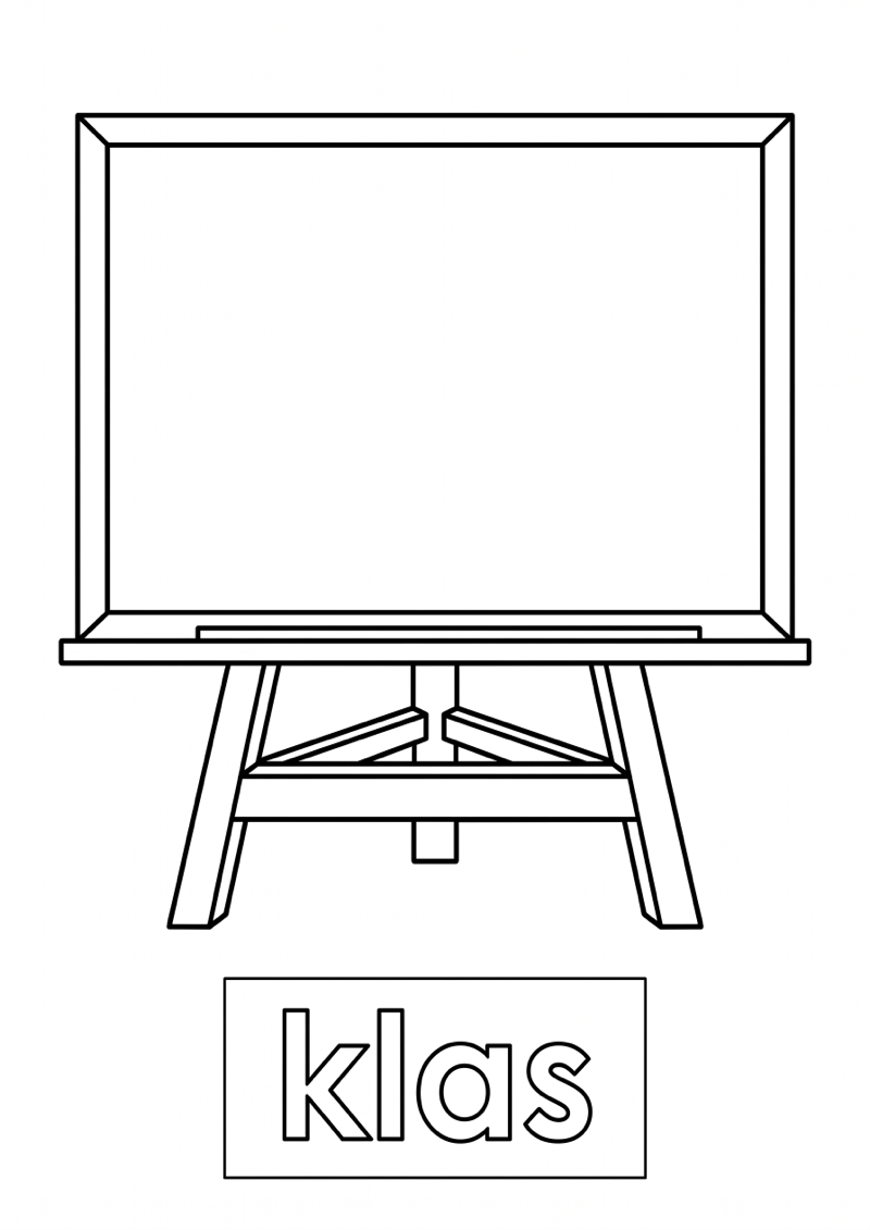 Klas Woordkaart Kleurplaat — gratis kleurplaat