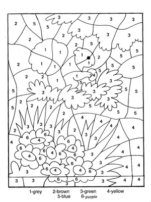 Kleur op nummer herfst Kleurplaat — gratis kleurplaat printen