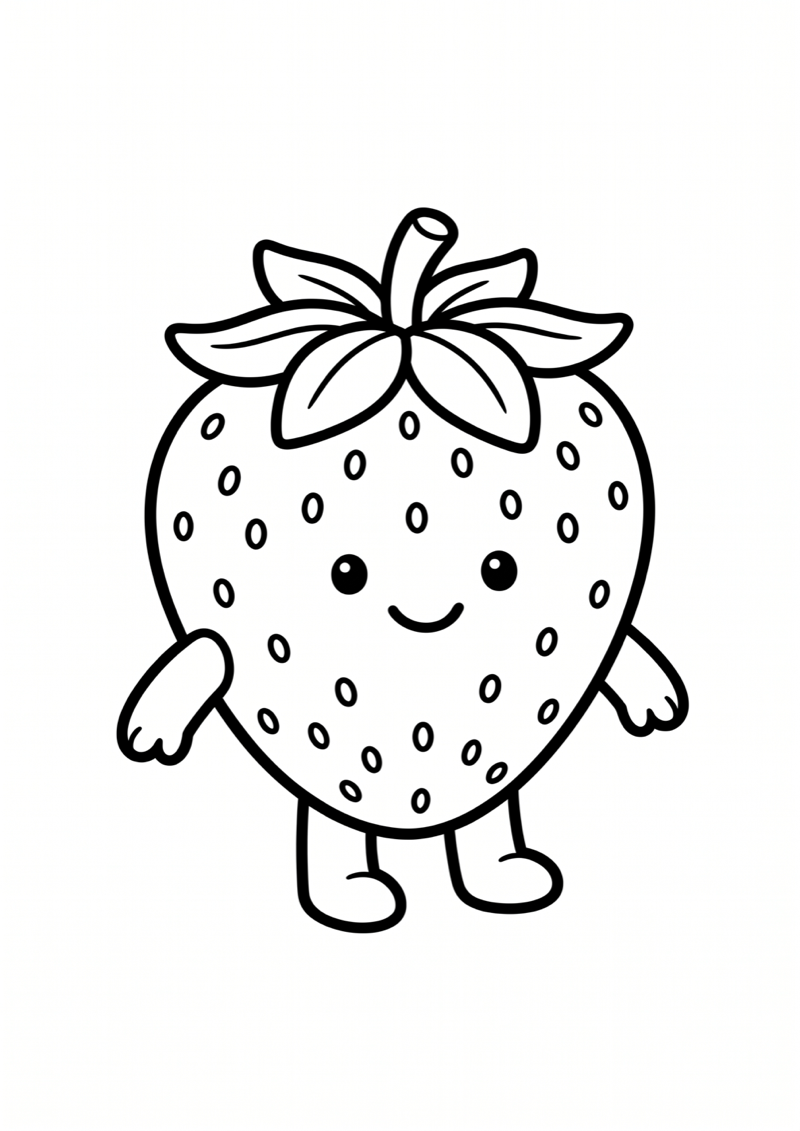 Knuffel Aardbei Kleurplaat — gratis kleurplaat printen
