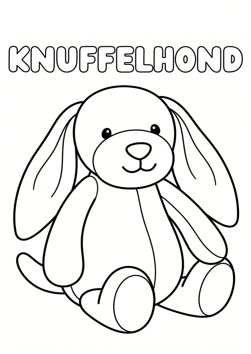 Knuffelhond Kleurplaat — gratis kleurplaat printen