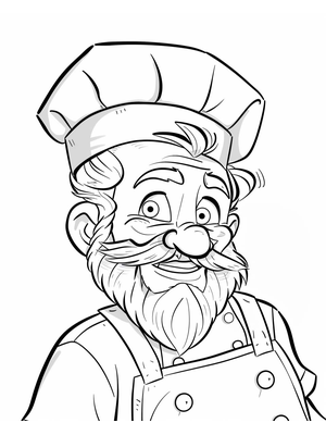 Kok Kleurplaat 3 — gratis kleurplaat printen