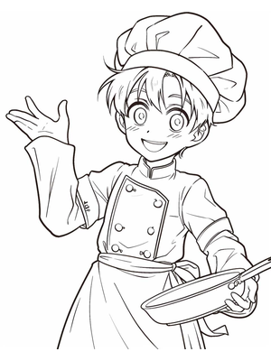 Kok Kleurplaat 4 — gratis kleurplaat printen