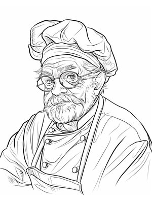 Kok Kleurplaat 7 — gratis kleurplaat printen