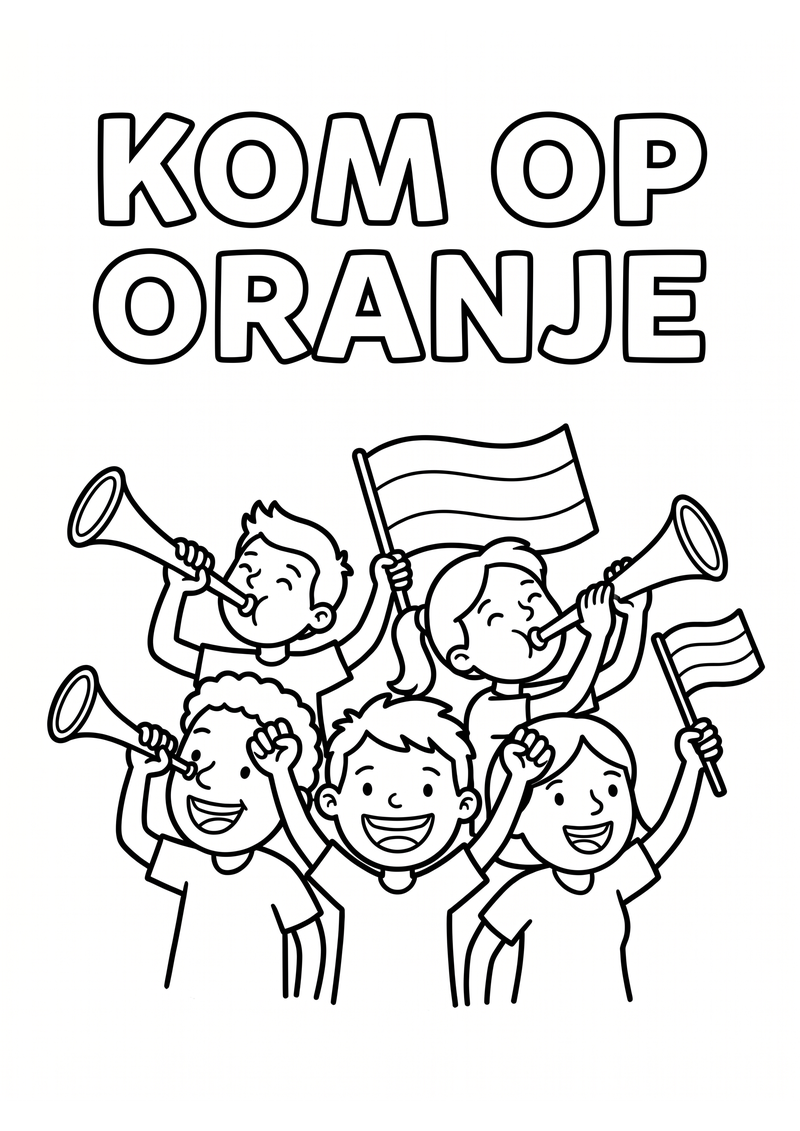 Kom op Oranje Kleurplaat — gratis kleurplaat printen