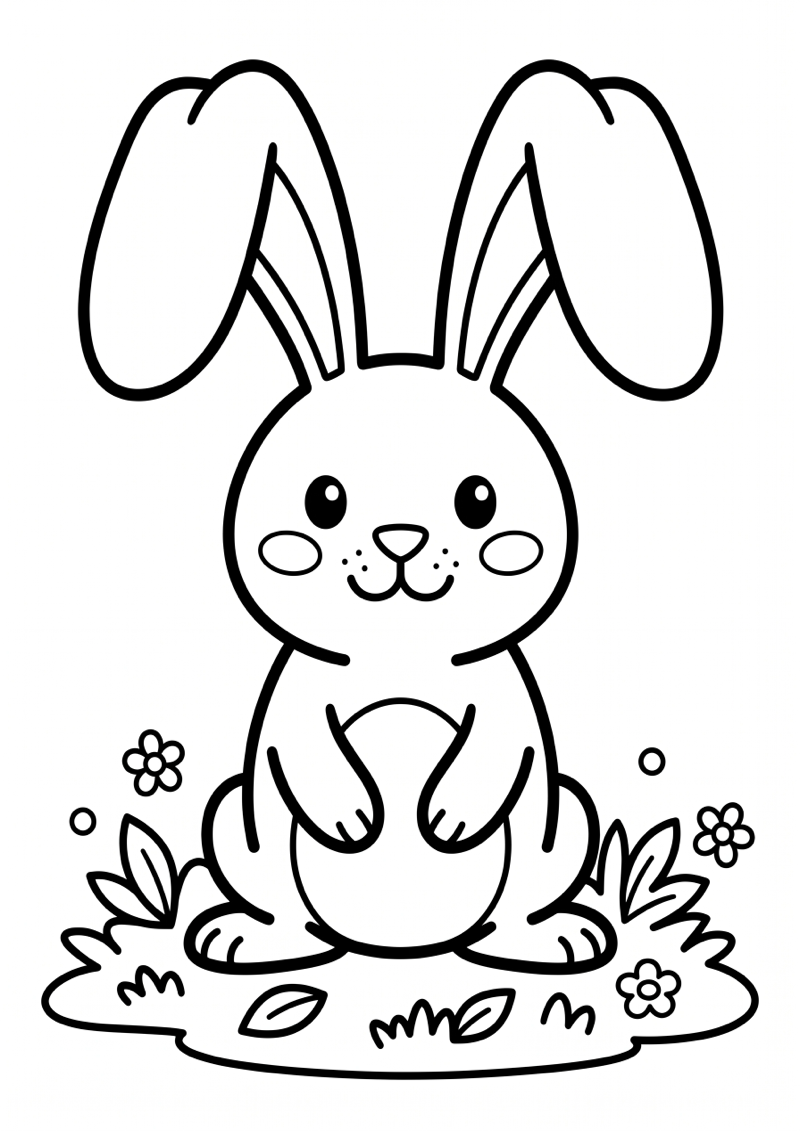 Konijn Kleurplaat — gratis kleurplaat printen