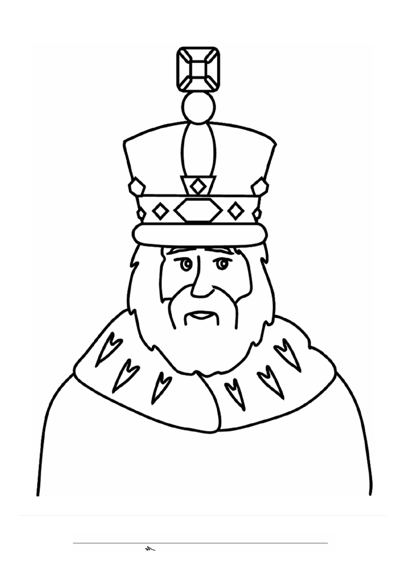 Koning Portret met Kroon Kleurplaat — gratis kleurplaat