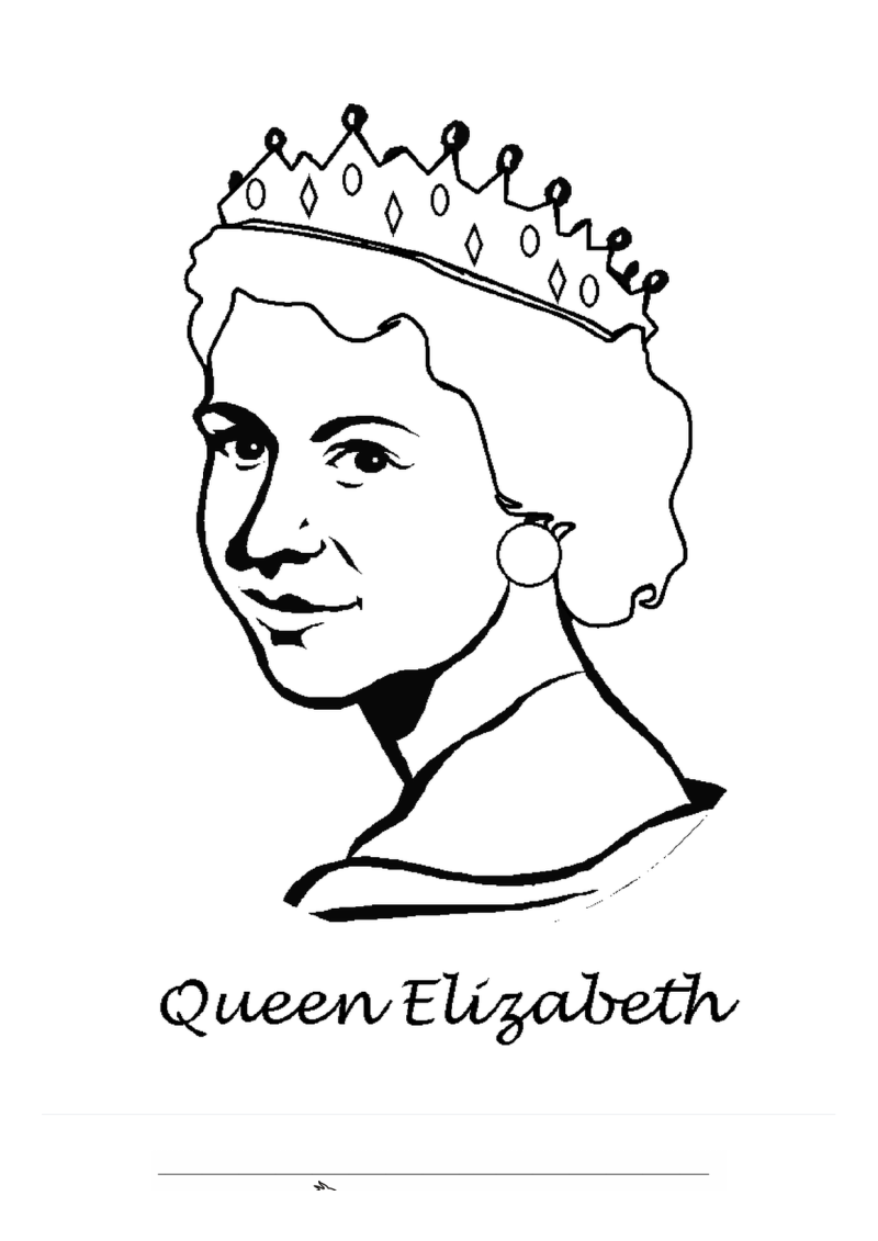 Koningin Elizabeth Kleurplaat — gratis kleurplaat