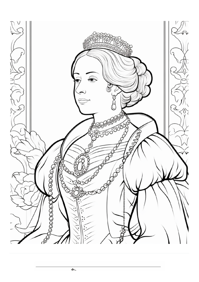 Koningin Victoria Kleurplaat — gratis kleurplaat