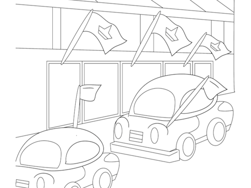 Koningsdag in de Straat Kleurplaat — gratis kleurplaat