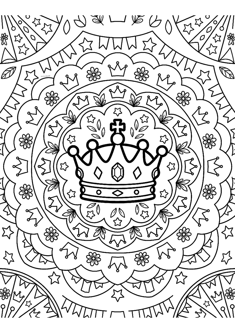 Koningsdag mandala kleurplaat — gratis kleurplaat printen