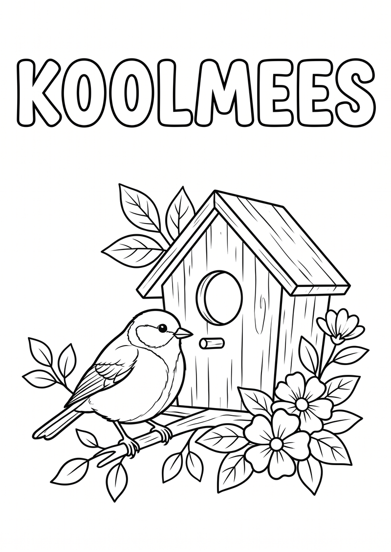 Koolmees Kleurplaat — gratis kleurplaat printen