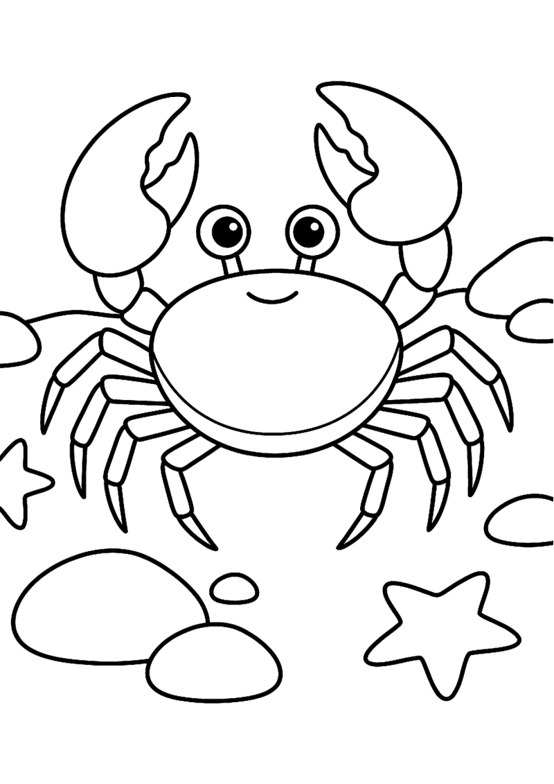 Krab met scharen kleurplaat — gratis kleurplaat