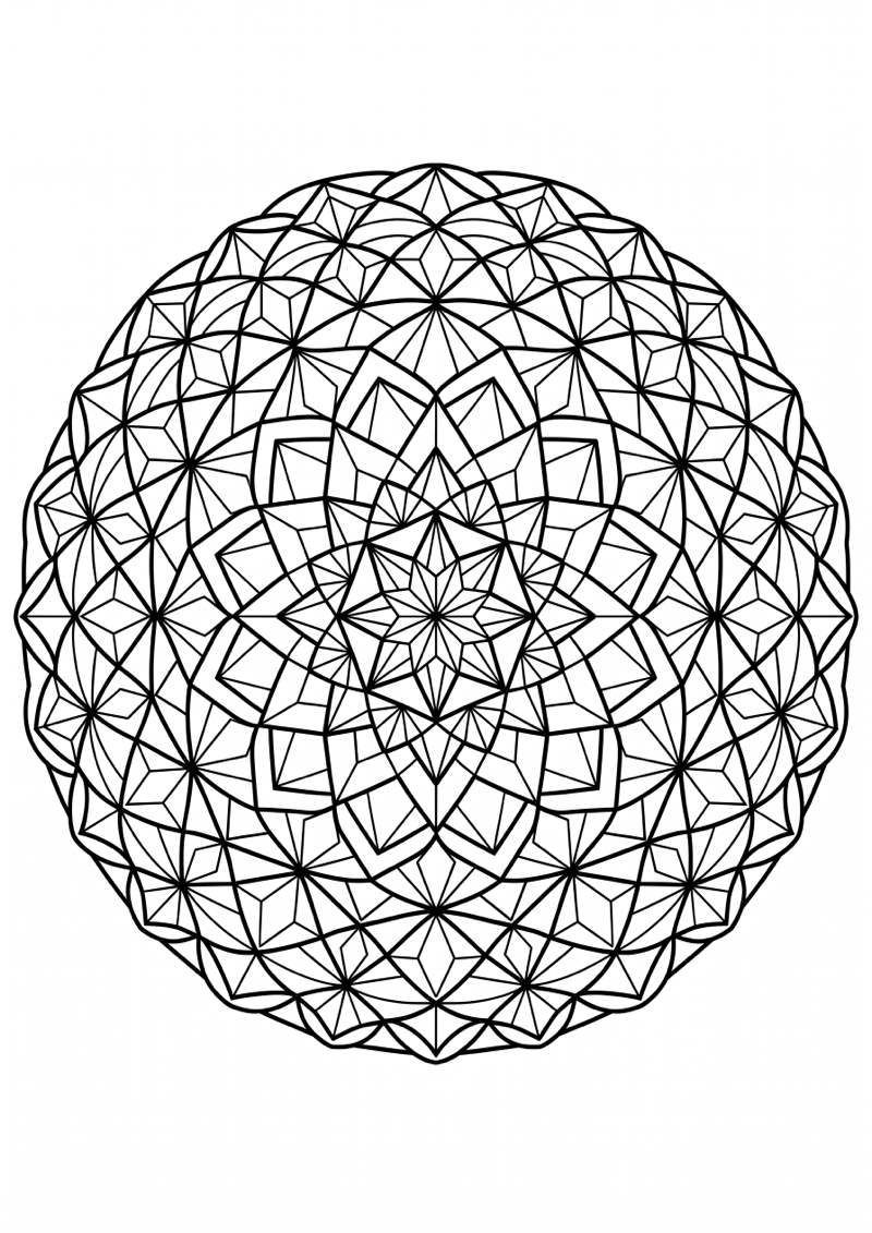 Kristal Mandala Kleurplaat — gratis kleurplaat