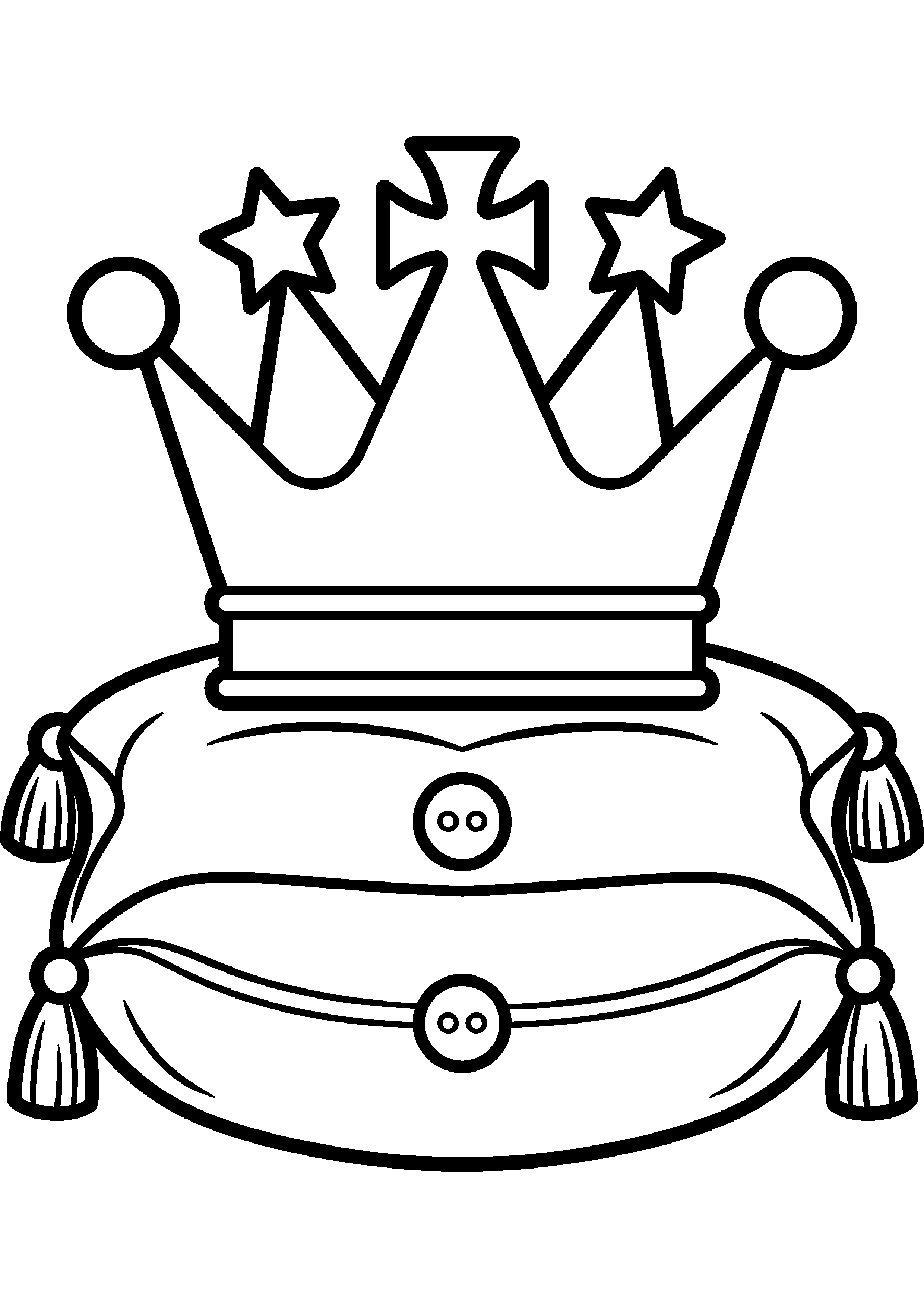 Kroon op kussen kleurplaat — gratis kleurplaat