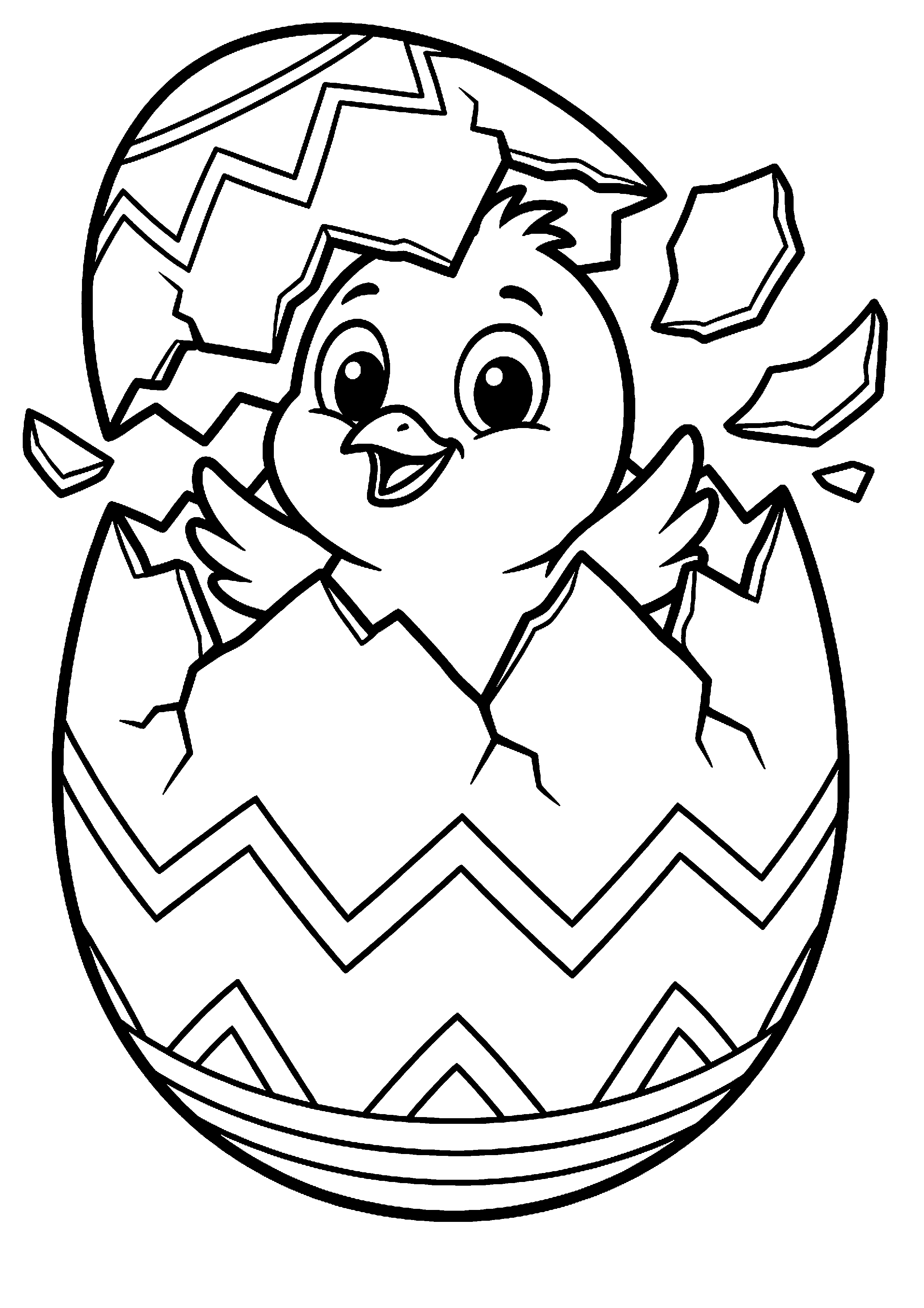 Kuiken Breekt Uit Paasei Kleurplaat — gratis kleurplaat