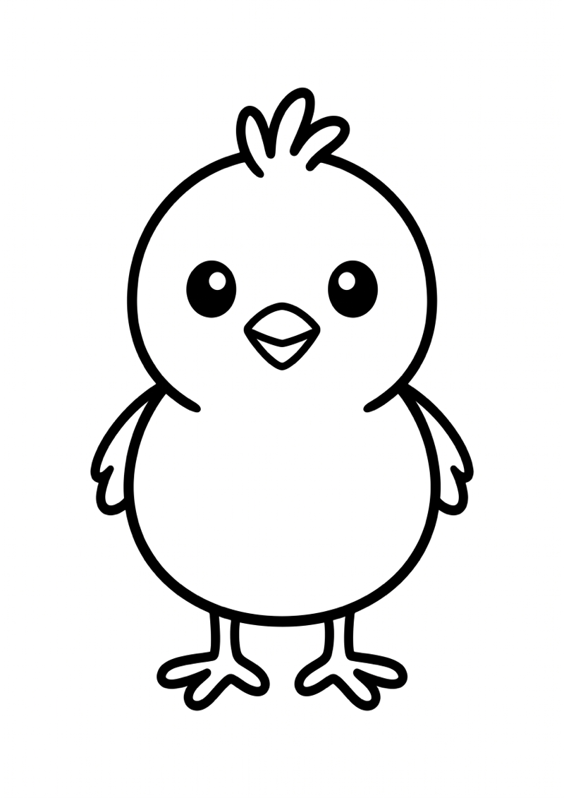 Kuiken Kleurplaat — gratis kleurplaat