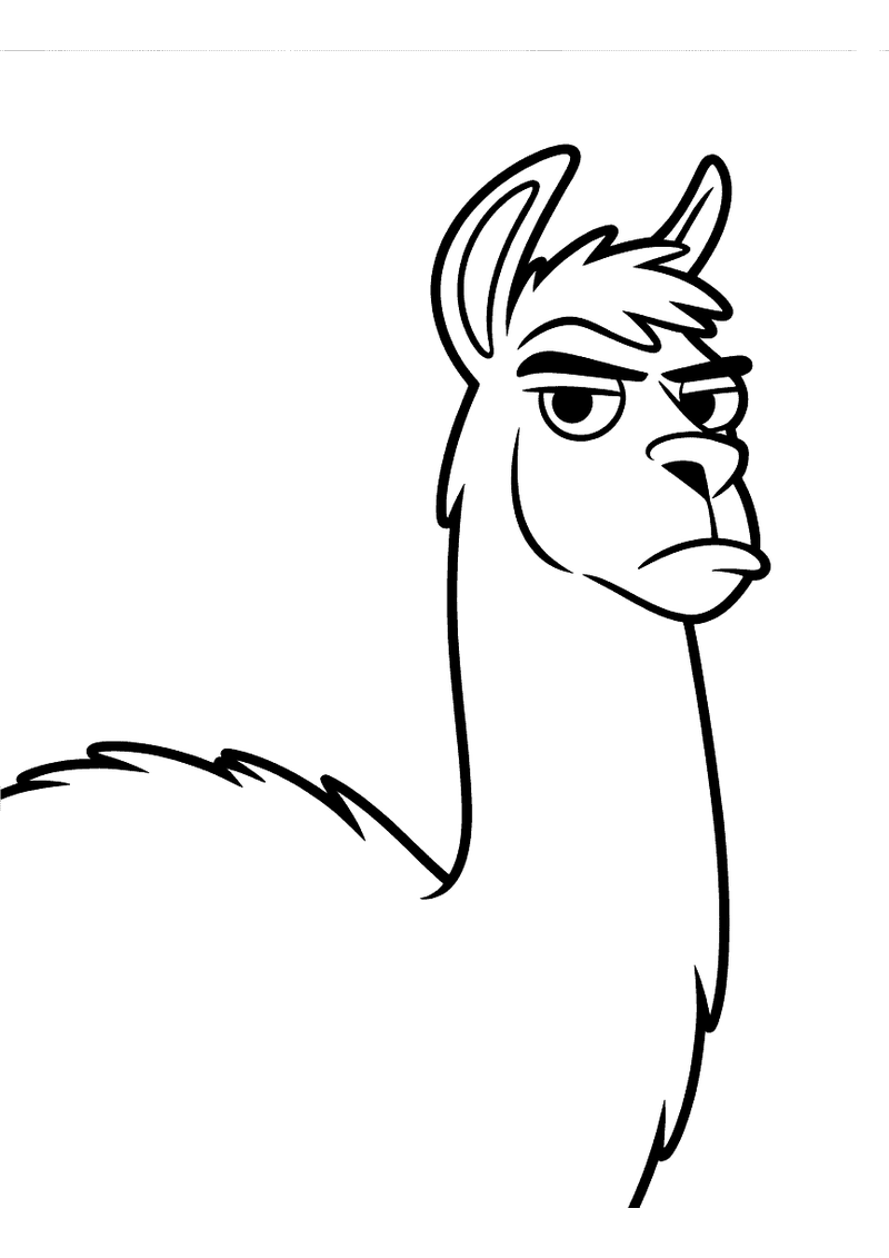 Kuzco als Lama Kleurplaat — gratis kleurplaat printen