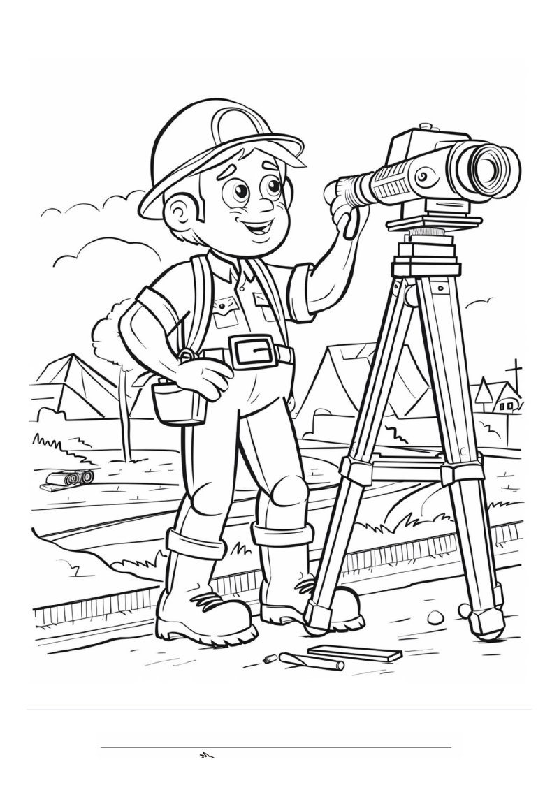 Landmeter Kleurplaat — gratis kleurplaat