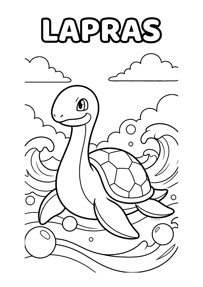 Lapras Kleurplaat — gratis kleurplaat printen