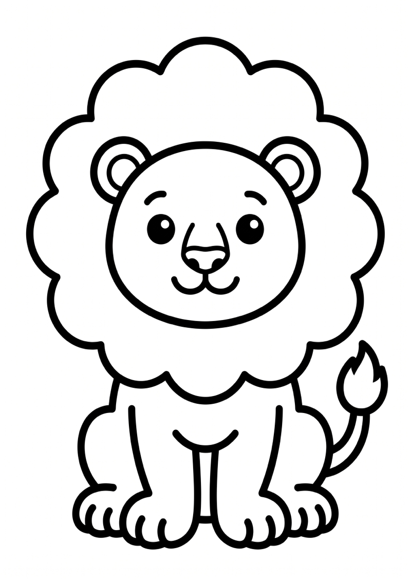 Leeuw Kleurplaat — gratis kleurplaat