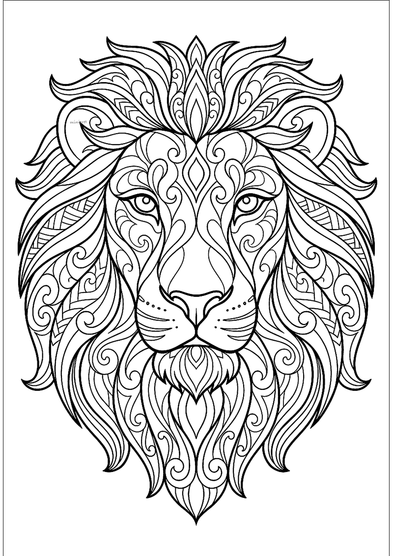 Leeuwenkop Tattoo Kleurplaat