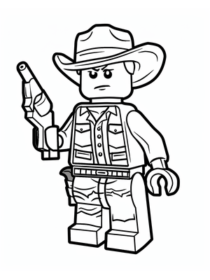 Lego Cowboy Kleurplaat — gratis kleurplaat