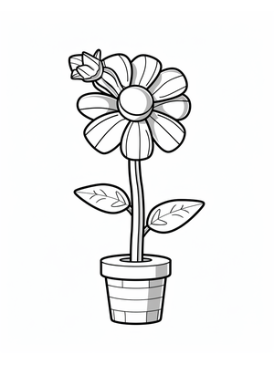 Lego Flower Kleurplaat — gratis kleurplaat