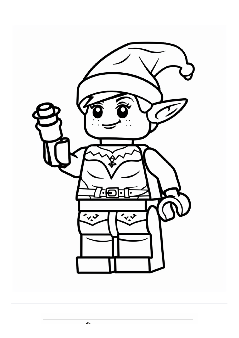 Lego Kerst Elf Kleurplaat — gratis kleurplaat