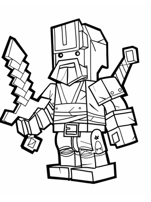 Lego Minecraft 1 Kleurplaat — gratis kleurplaat