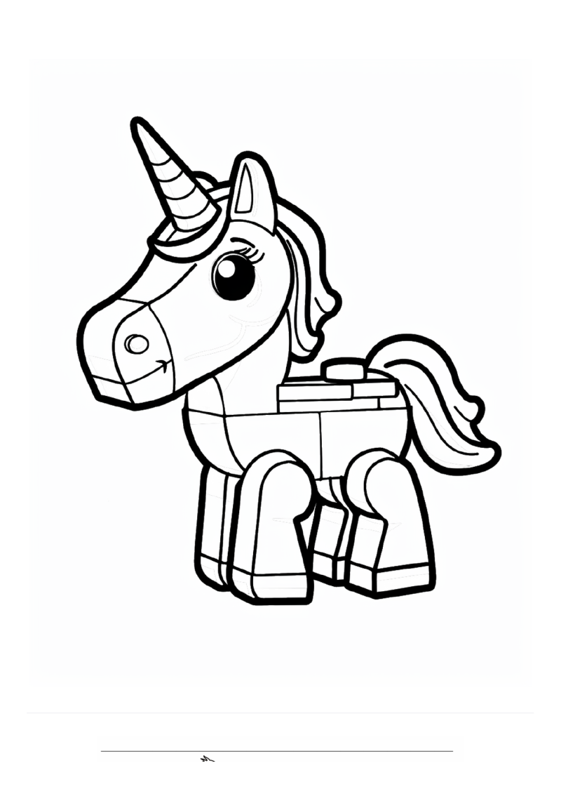 Lego Unicorn Kleurplaat — gratis kleurplaat