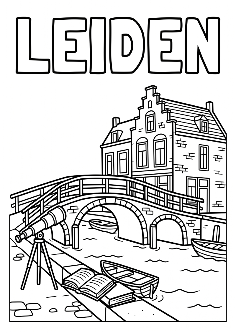 Leiden Kleurplaat — gratis kleurplaat printen